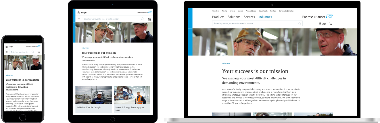 Picture of different responsive screen sizes